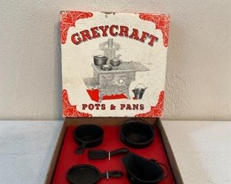 Greycraft miniature cast iron pots and pans
