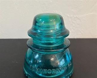 Hemingray Glass Insulator, blue