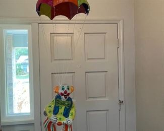 Hanging Paper Mache Clown & Parachute