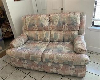 These pieces are part of another sale we'll be hosting in mid-February, but can be purchased now. Entire living room /Florida room includes:
Sofa, Love Seat, Recliner, Coffee Table, 2 End Tables, 2 Table Lamps and 3-Piece Entertainment Center.
All pieces are in good-fair condition and will be sold AS IS. Priced at $555 for quick sale. Call 386-299-1588 for more info.