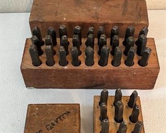 Vintage Young Bros. metal letters & numbers w/cases