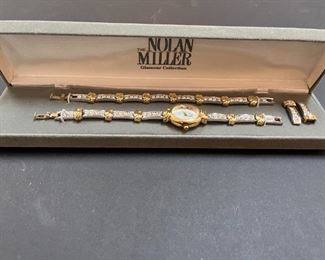 Nolan Miller 2-Tone watch and bracelet set