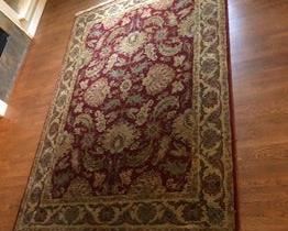 $165       Sphinx Patina 8 x 11 100% Wool Area Rug MS158-19 (ALL REASONABLE OFFERS ACCEPTED)         Description:  A machine made ‘Sphinx Patina wool area rug by Oriental Weavers. The rug features a herati style and contains a burgundy red field background with arabesques and palmettes in hues of green, cream, and beige. The main border features a carnation pattern in similar hues of brown, red, and green. There is applied fringe to either end and the rug is marked to the back, ’Sphinx Oriental Weavers. Patina. 100% Wool Pile. Made in Egypt. Wool of New Zealand.’
Dimensions: 7'10" x 11'2"
Condition: Items are in very good condition with only minor superficial signs of wear associated with age and use. No smokers. There was a cat in the home.
Location: Local pick up only West Linn, OR. Located in the garage for easy access. Visit our "Need a shipper" tab or contact us for shipper suggestions.         https://goodbyhello.com/products/patina-8-x-11-100-wool-area-rug-des51-152-c-ms158-19?_