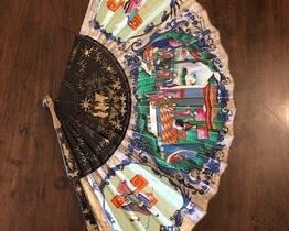 $680 USD     19th Century Chinese Double Sided Export Fan with Non Original box VR49-10892     Description : Antique 19th century hand painted, double sided Chinese Export fan. Qing dynasty. The fan features black and gold lacquered sticks and guards with a typical brightly colored figural center scene flanked by two pastel single figure scenes on a light cream field. The reverse side has a full light cream filed with a center medallion figural scene flanked by pastel bird and flower spray scene. Box is not original.

FAN: 22W x 12T inches BOX: 15 x 3.5 inches

Item Number : 49-10892

Category : Misc. Decor

Brand : None

Attributes

Condition Desc. : The fan and box are in good condition. The fan has minor signs of wear to be expected with age, the box is in like new condition and not the original box. Please refer to photos for a more detailed look at condition. We make every attempt to list and photograph any defects or signs of wear that are significant to this sale.
Location : Por