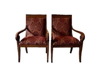 $450 USD     Ethan Allen Red Upholstered Occasional/Accent Chair (2 available) LP162-2     Description: Gently sloped arm and a slightly reclined back for comfort with a transitional appeal.  The earth toned upsholstery makes these perfect for any decor.  A great wat to create a cozy sitting area or provide extra seating around a table.

Dimensions: 25 x 25 x 40 in  Seat: 22H x 17 D x 21W

Condition: In excellent used condition with only minor signs of use consistent with use and age.  A very well made and heavy sofa.

Location: Local pick up Portland, OR 97068.  Shipper suggestions available upon request.       https://goodbyhello.com/products/copy-of-michael-weiss-for-vanguard-sofa-lp162-1?_pos=3&_sid=fdf2103f4&_ss=r