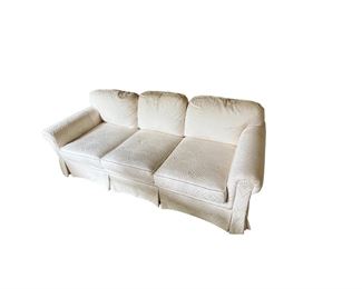 $375 USD     Pennsylvania House Criterion 60 Cream Three Cushion Sofa PD138-16    Description:  Beautiful Cream Pennsylvania House Criterion 60 couch with tonal oversized clam shell design. This couch is sturdy with springs intact, no loose threads, fading stains or defects.  This couch has been in a rarely used formal living room and in excellent virtually brand new condition.

Dimensions: 80 x 36 x 27"H

Seat Height 17
Seat Depth 20
Arm Height 23.5
Condition: In excellent like new condition.

Location: Local pick up Lake Oswego, OR 97034.  Shipper suggestions available upon request.  Located on the main floor with direct outdoor access through double doors     https://goodbyhello.com/products/copy-of-leather-inlay-top-sidebaord-buffet-pd138-15?_pos=9&_sid=5b437770c&_ss=r
