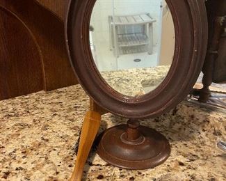 Vintage men’s wooden shaving mirror