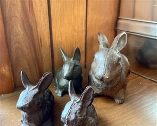 Cast iron bunnies 