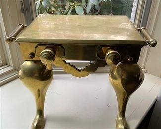 Solid brass fireplace foot stool 