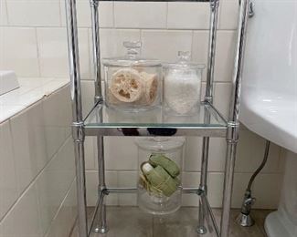 Glass & chrome bathroom shelf 