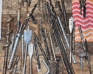 Assorted drill bits and chucks
