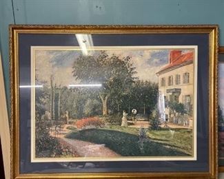 Beautiful print in elegant frame with matting about 31 x 41 inches