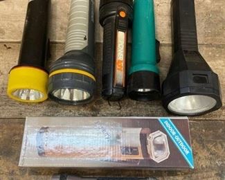 Assortment of flashlights including Craftsman
