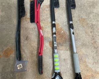 Snow scrapers and brushes