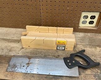 Mitre box and saw
