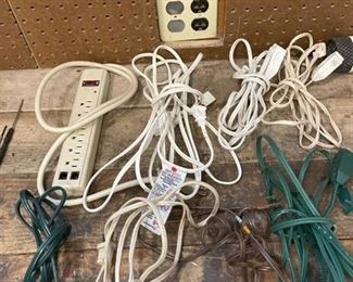 7 extension cords and surge protector
