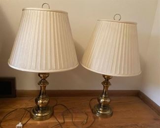 Pair Of Vintage Brass Lamps