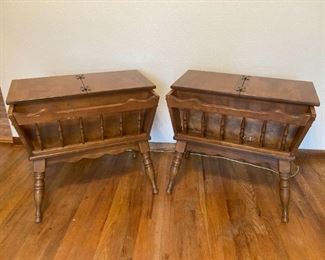 Vntwge Storage Side Tables With Magazine Holders