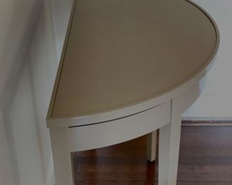 Excellent Condition Oomph Home Lacquered Demi Lune - 2 Available. Each Measures 38" W x 18" D x 33" H. Photo 2 of 3. 