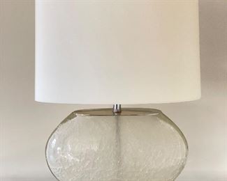 Pair of Nancy Corzine Frozen Fire Large Oval Lamps. Each Measures 17" W x 22" H. 