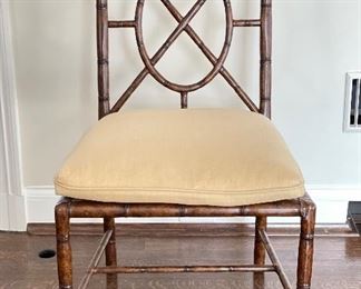 Set of 6 Hickory Chair Gillow Faux Tortoise Bamboo Side Chairs. Each Measures 38" H x 22.25" W x 23.25" D. Photo 1 of 3.