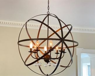 Metal Globe Chandelier - 2 Available. Each Measures 52" H x 30" W. Photo 1 of 2. 