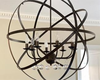 Metal Globe Chandelier - 2 Available. Each Measures 52" H x 30" W. Photo 2 of 2. 