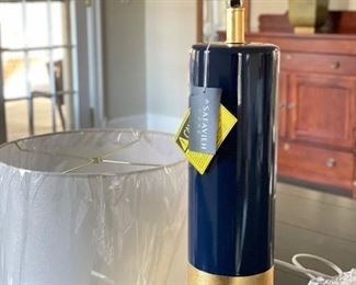 Pair of BRAND NEW Safavieh Brand New Blue & Gold Table Lamps. Each Measures 24" H without Shade. Photo 1 of 4.