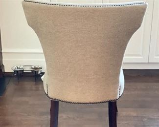 Set of 8 Upholstered Dining Chairs with Nailhead Trim. Each Measures 25" W x 20" D with 20" Seat Height. Photo 4 of 4. 