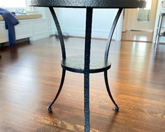 Palm Beach Stamped Metal Side Table. Measures 22" D x 28" H. Photo 1 of 3. 