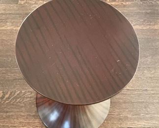 Arteriors Round Black Walnut Accent / Martini Table. Measures 14" D x 19" H. Photo 2 of 2. 