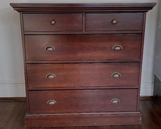 Crate & Barrel Mahogany Chest of Drawers. Measures 50" W x 21" D x 36" H. Photo 1 of 4. 