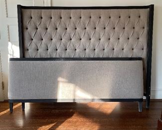 One King Lane Upholstered King Size Bed Frame with Tufted Headboard. Measures 81" W x 91" D. Photo 1 of 4. 