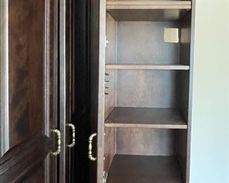 Custom closet units. Pieces include 3 wardrobes - 2 measure 35” W x 24” D x 92” H; the 3rd 46” W x 24” D x 92” H. A corner cabinet unit with adjustable shelving for shoes, sweaters and everything in between. Two mirrored wardrobes measuring 35” W x 24” D x 92” H and 4 “bureaus” measuring 27” W x 24” D x 34.75” H. Leave as is in a walnut finish, repaint yourself or refinish with help from @eightcornerspainting for a completely custom look and feel. Purchase as a set or piecemeal to realize your own storage vision. Photo 3 of 5. 