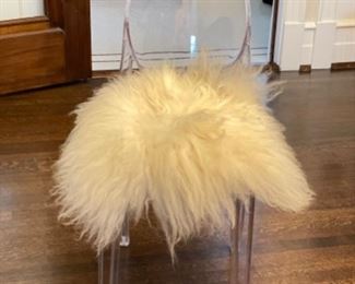 Ghost Chair with Faux Fur Seat. Photo 2 of 2. 