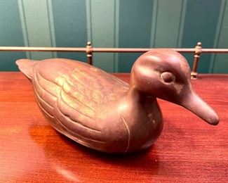$38. Brass Duck Decorative Piece. Rub his head for good luck!