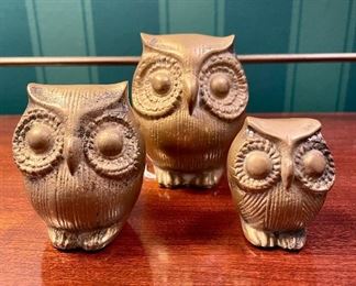 $48. Set of 3 Vintage Brass Owls for the wise!