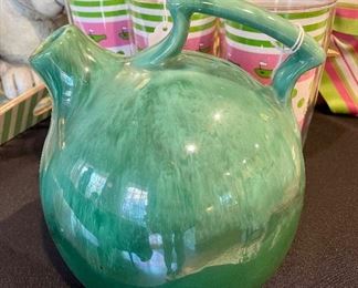 $48. Green Ceramic Teapot. Lift her up for a special musical surprise!