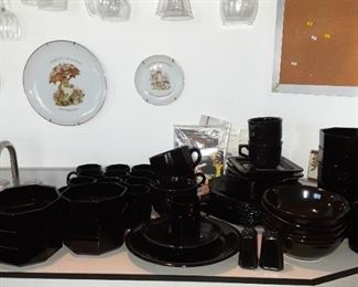 Black Dishes. Glassware