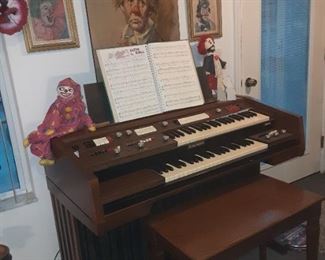 Baldwin Organ & Clown art