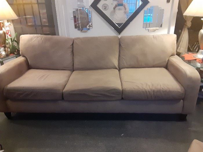 Unique 2 Way Couch.  Top and Bottom Cushions are zippered and remove for machine washing. Can be used with a lounger on the Left side....see next picture.