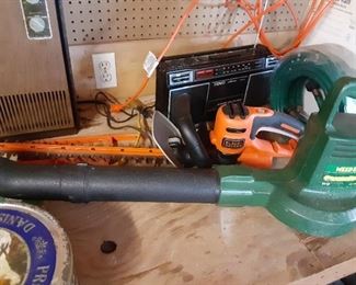Blower, Hedge Trimmer, Radio