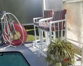 PVC Tall Chairs & Plant