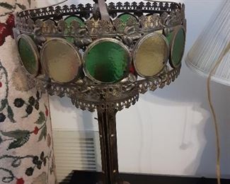 Unique Lamp Spanish. Glass Circles, All Metal