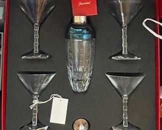 Baccarat Cube 4 Cocktail & 1 Shaker Set, Boxed