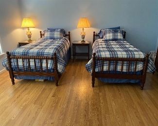 Jenny Lind twin beds, with new mattresses!