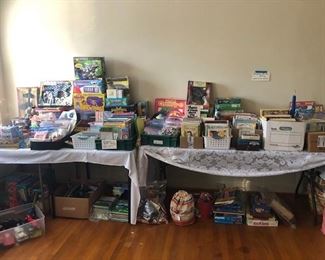 toys, games, puzzles, die cast cars, micromachines, starwars, legos, duplos, wonderful selection of children's books, vintage wooden blocks, vintage Sega and gameboys, fisher price