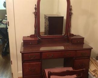 vanity and chair
