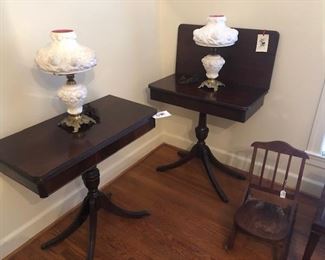 beautiful game tables and outstanding lamps, one of a few children's rockers