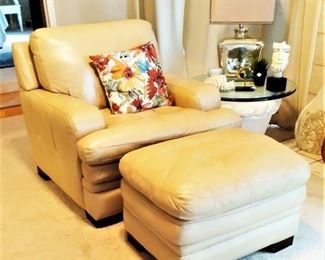 Leather Chair and Ottoman - matches sofa